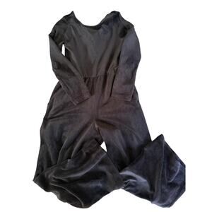 Tea collection black velour romper size 7